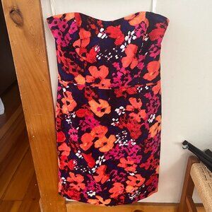 CLOSE OUT SALE  Shoshanna Strapless Floral Emmons Sheath Cocktail Dress - 8